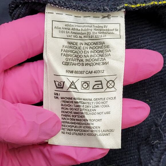 ADIDAS Quarter Zip Track Jacket Large 22x28 Blue Yellow - Picture 9 of 16